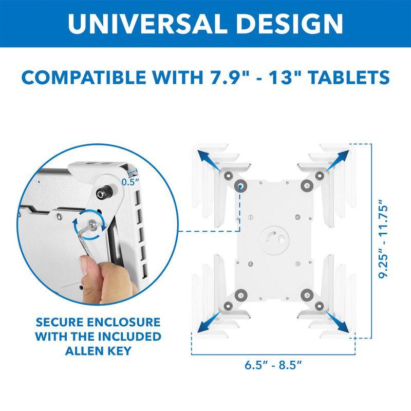 Mount-It! Adjustable Universal Theft-Deterrent Tablet Floor Kiosk Mount for iPad, Galaxy - White