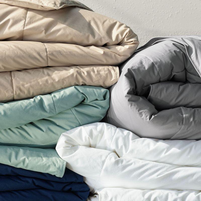 Lands' End Essential Pureloft Box Comforter - Full - Deep Sea Navy
