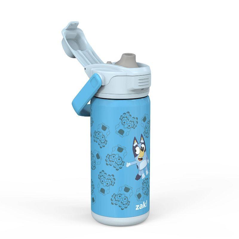 Zak Designs 14oz Stainless Steel Kids' Water Bottle with Antimicrobial Spout 'Bluey'
