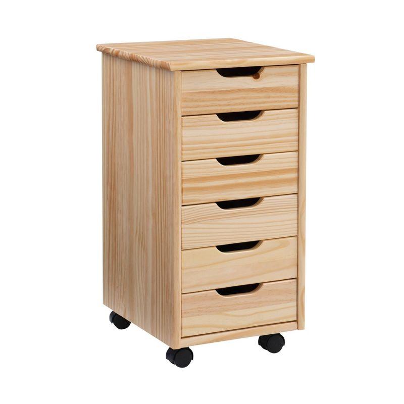 Cary 6 Drawer Rolling Storage Cart - Linon