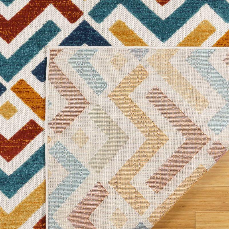 Gertmenian Fosel Allie Multicolored Modern Chevron Indoor/Outdoor Flatweave Area Rug