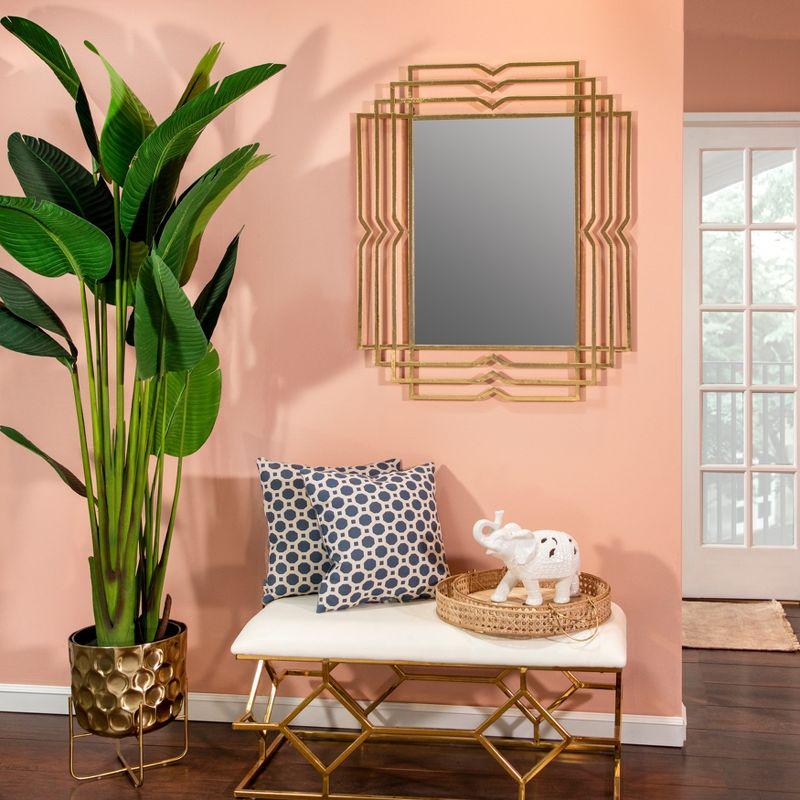 SAGEBROOK HOME 39" Metal Rectangular Mirror Gold: Contemporary Style, Hand-Painted, Wall Mount, Iron Frame