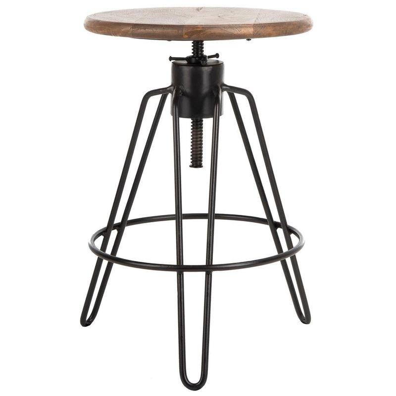 Kai Adjustable Swivel Counter Stool - BST3700 - Natural Honey/Black - Safavieh