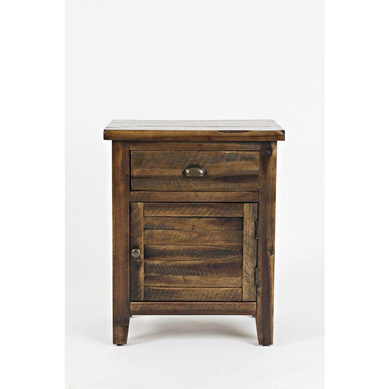 Jofran,Artisan's Craft Rustic Farmhouse Distressed Solid Wood Accent Table- Gray Color