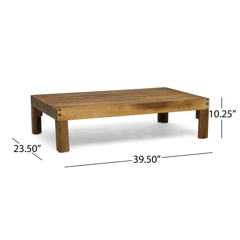 Alcove 5pc Acacia Wood Sofa Set - Teak/Beige - Christopher Knight Home: Weather-Resistant Outdoor Seating with Coffee Table