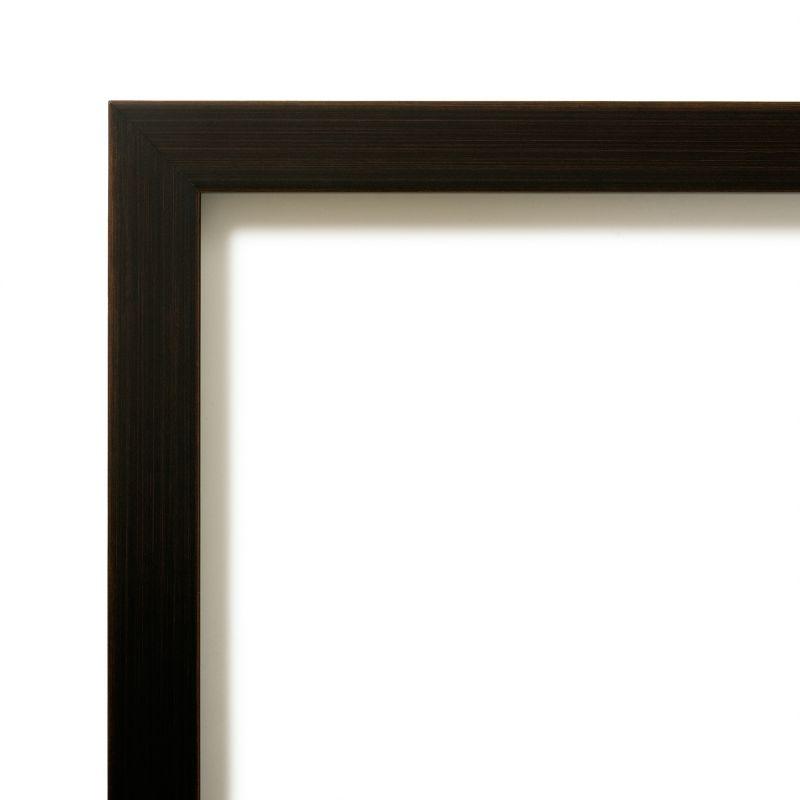 Amanti Art Espresso Brown Non-Beveled Wood Bathroom Wall Mirror