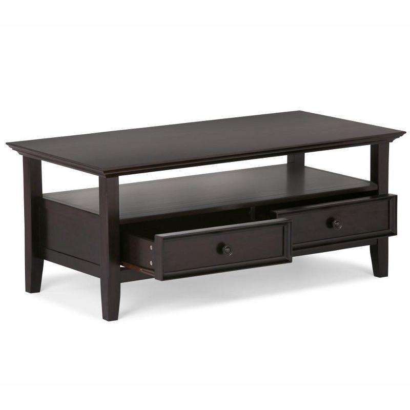 Simplihome Coffee Table, Amherst, Hickory Brown