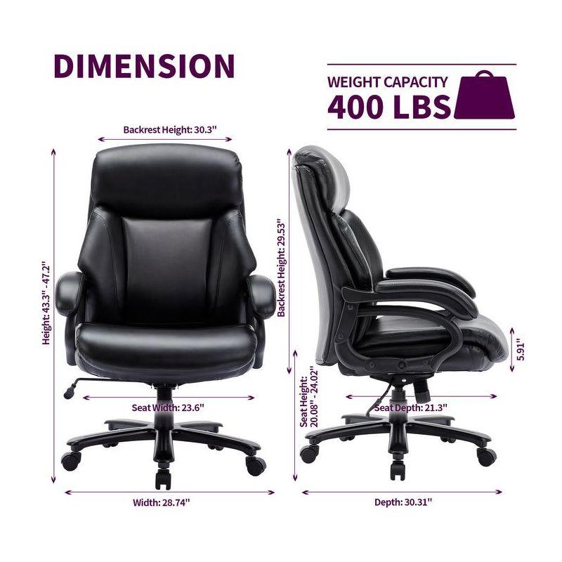 Black Leather High Back Executive Swivel Office Chair