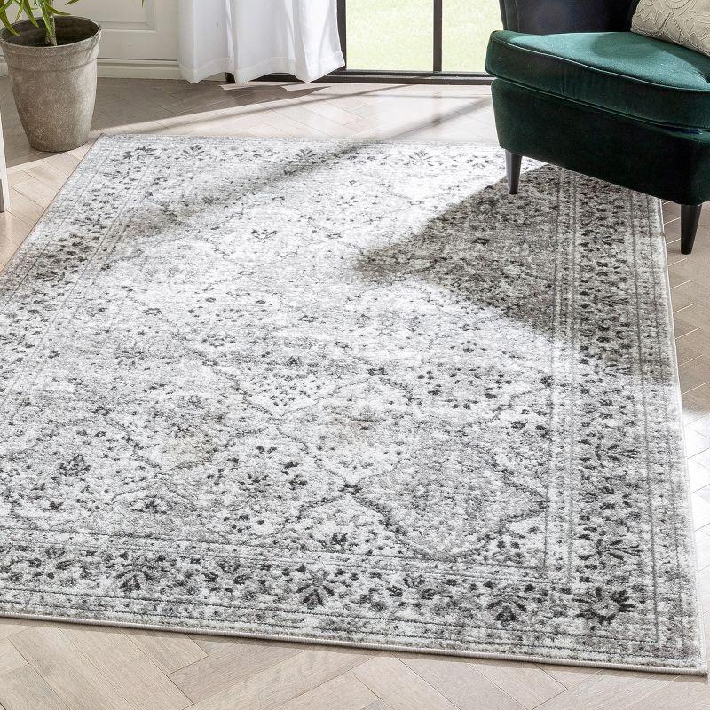 Well Woven Argos Ivory Grey Vintage Oriental Panel Area Rug 8x10 (7'10" x 9'10")