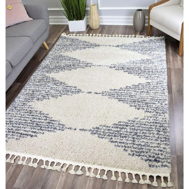 Zaya Mason Shag Tribal Heath grey Area Rug