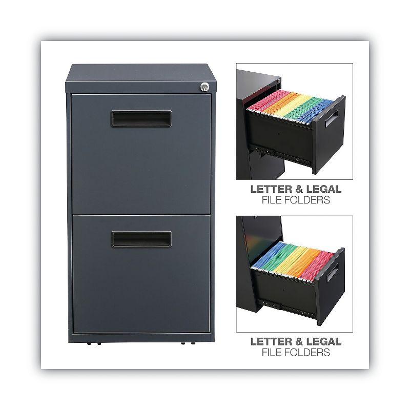 14.96'' Wide 2 -Drawer Mobile Steel File Cabinet