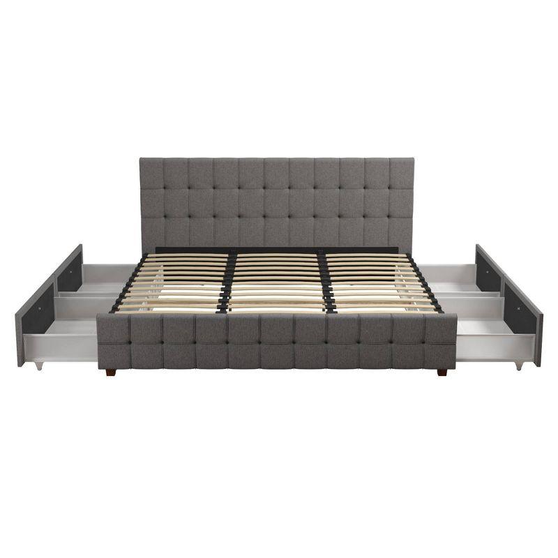 Elizabeth Tufted Upholstered Low Profile Storage Platform Bed