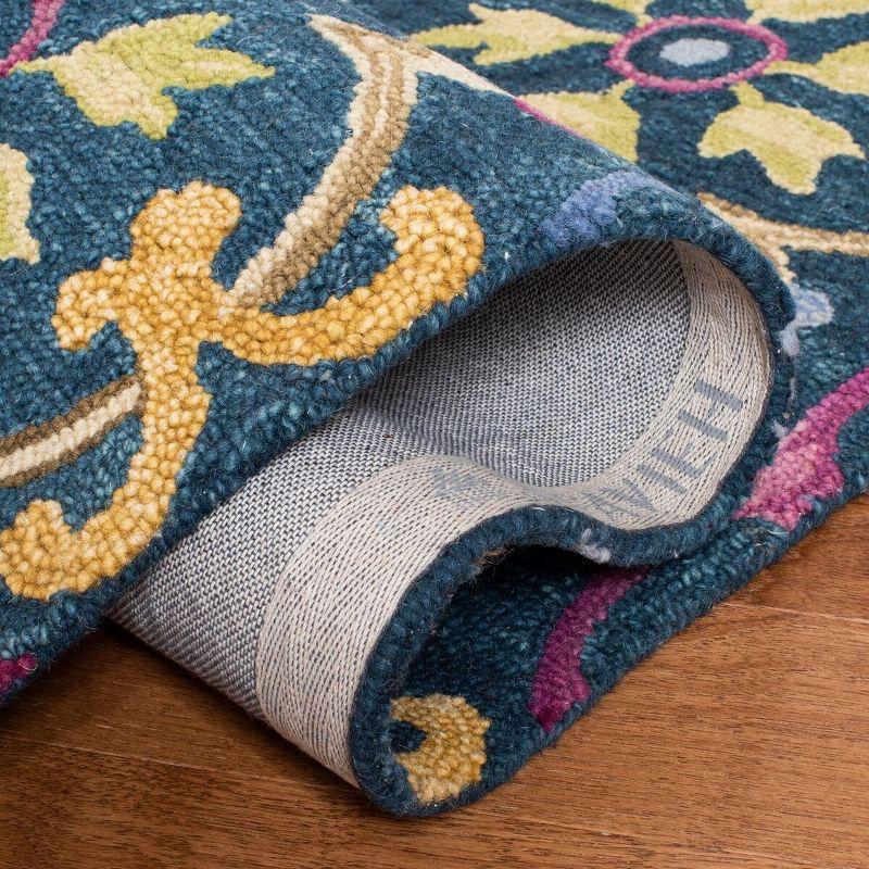Suzani SZN310 Hand Hooked Indoor Area Rug - Blue/Multi - 8'x10' - Safavieh