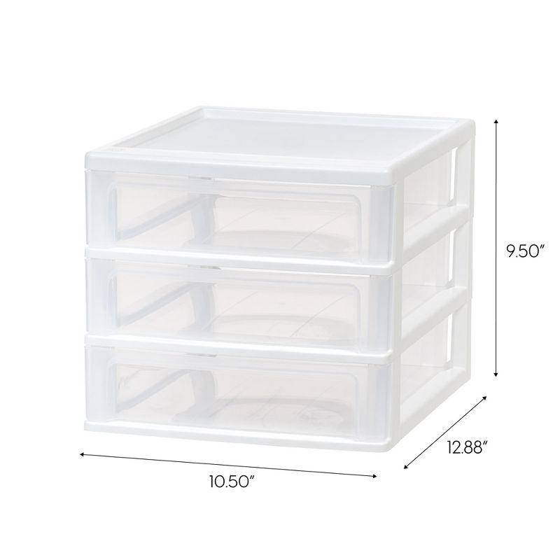 White Clear View Plastic 3-Drawer Desktop Organizer