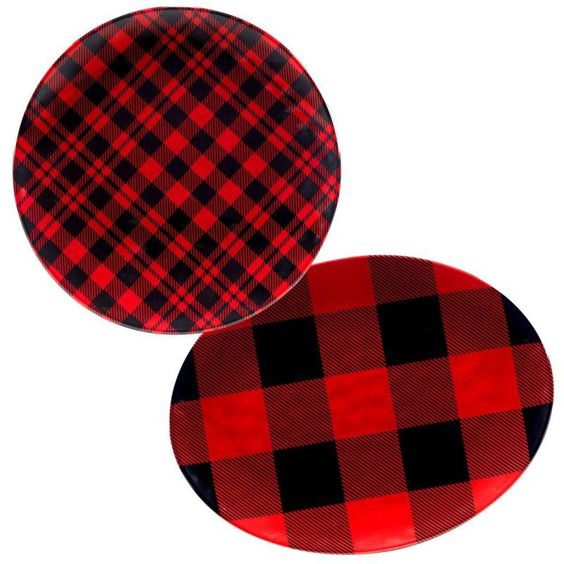 Red Buffalo Plaid 2pc Platter Set