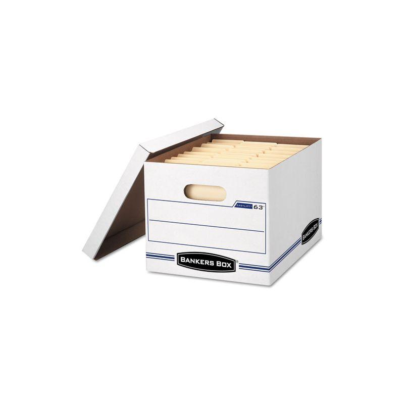 White and Blue EasyLift Letter Size Storage Box with Lid