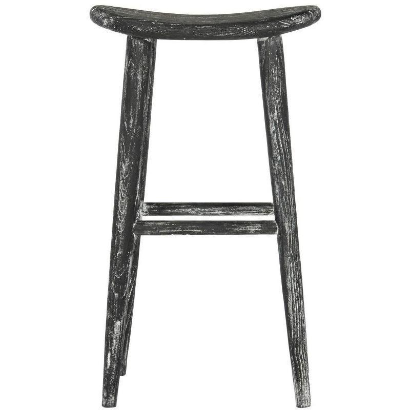 Colton Wood Bar Stool - BST1001 - Black/White Wash/Sungkai Wood - Safavieh