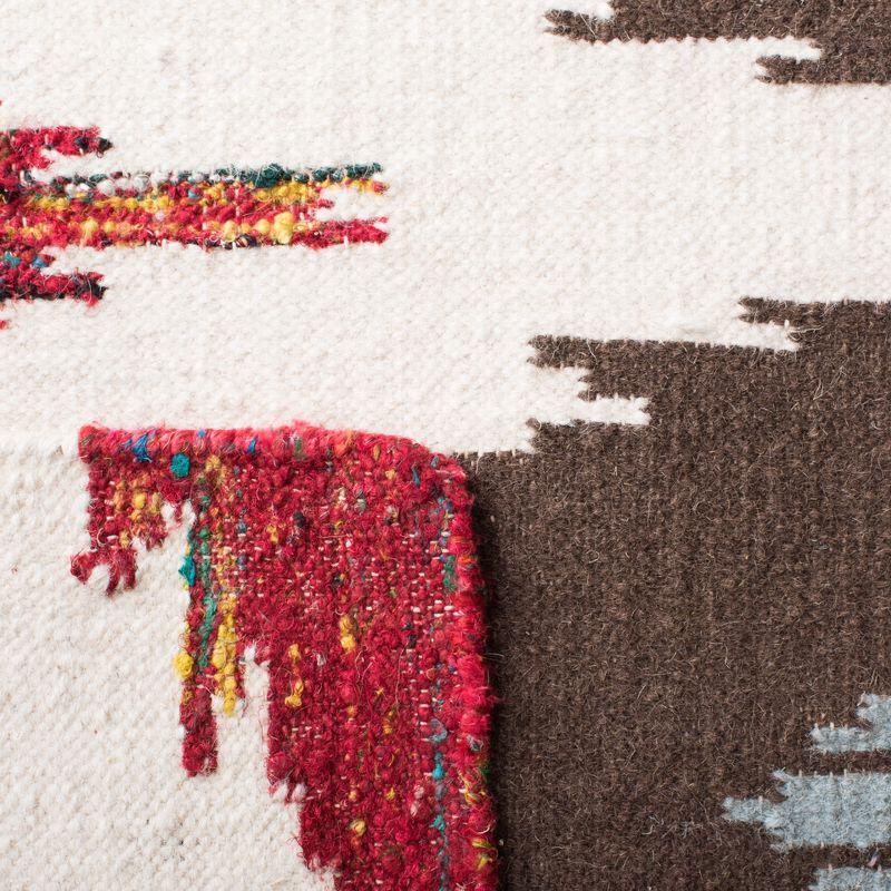 Dhurries DHU647 Hand Woven Flat Weave Indoor Area Rug - Multi - 6'x6' - Safavieh