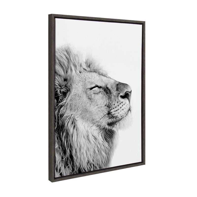 Sylvie Lion Self Actualizing Framed Canvas by Amy Peterson - Kate & Laurel All Things Decor