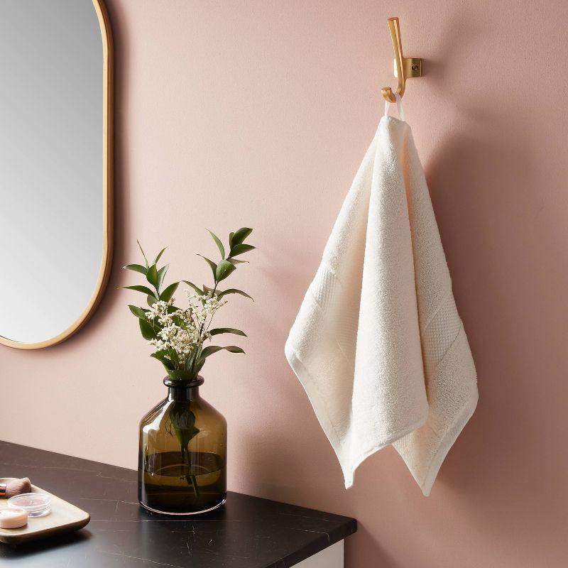 Performance Plus Hand Towel Cream - Threshold™: 100% Cotton, Fade-Resistant, Terry Construction, OEKO-TEX Certified