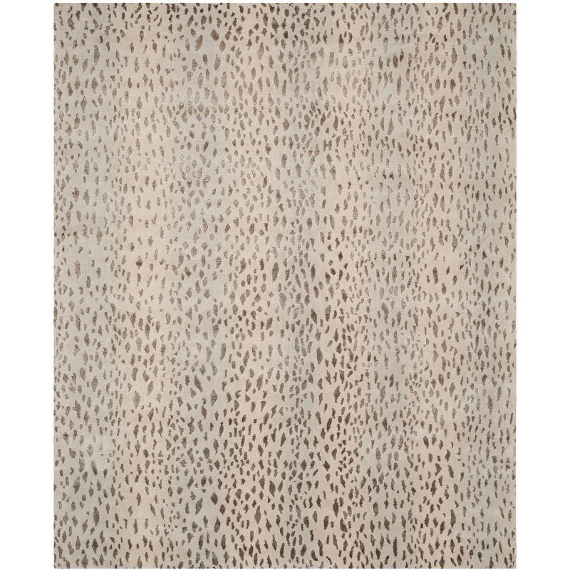 Tibetan Silver Elegance Hand-Knotted Wool Area Rug 9' x 12'