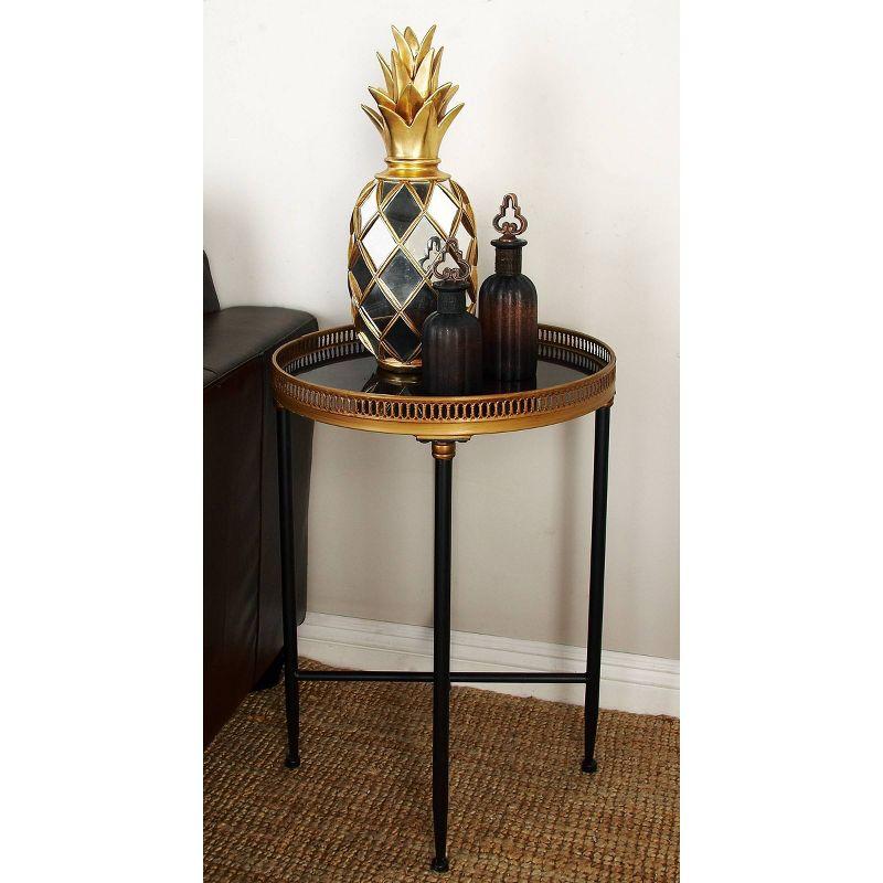 Traditional Iron Accent Table Black - Olivia & May