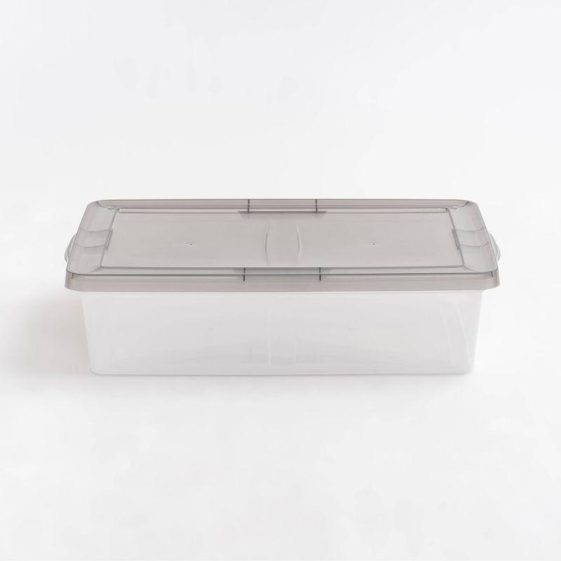 Clear Stackable Plastic Underbed Storage Bins with Lids, Set of 6