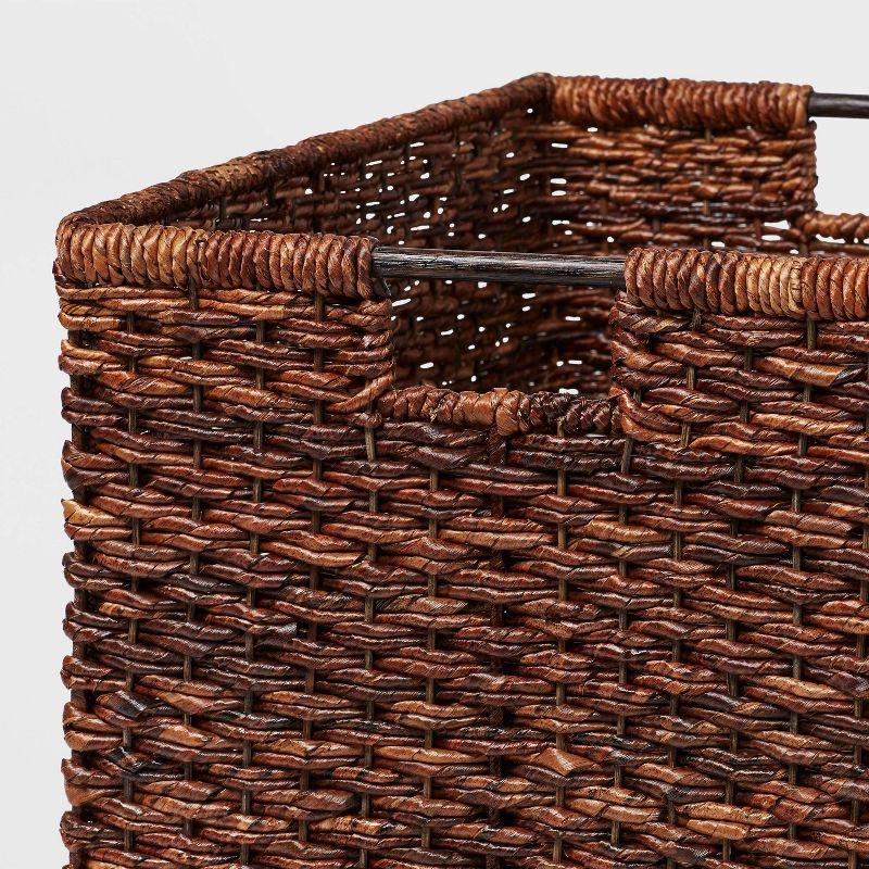 XL Woven Abaca Basket - Brightroom™: Handwoven Storage, Lacquered Finish, Rectangle Floor Crate, 22"x15"x13"