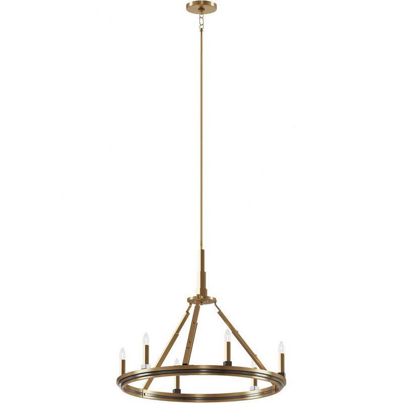 Emmala 6-Light Brushed Natural Brass Art Deco Chandelier