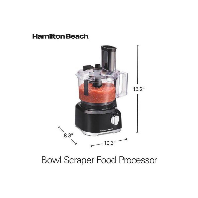 Hamilton Beach Bowl Scraper Food Processor Black - 70743: 450W, 2 Speeds, Dishwasher-Safe, 64oz Capacity, Chops, Full-Size