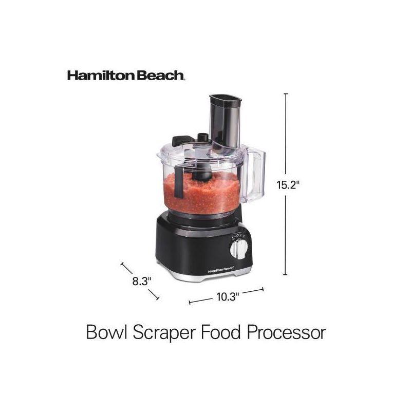 Hamilton Beach 8-Cup Black Food Processor with Bowl Scraper