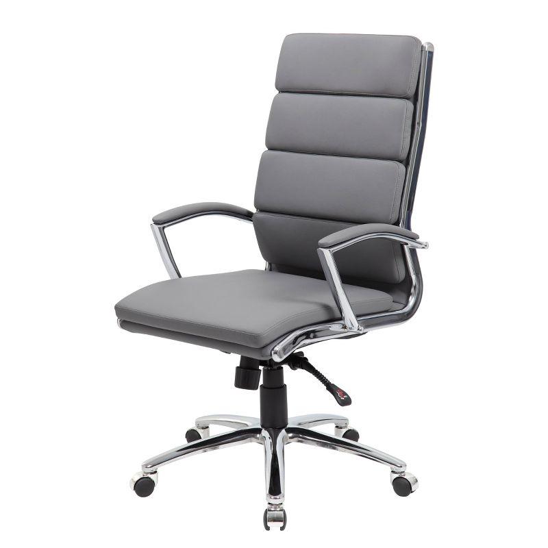 High-Back Executive Swivel Chair with Chrome Base in Gray