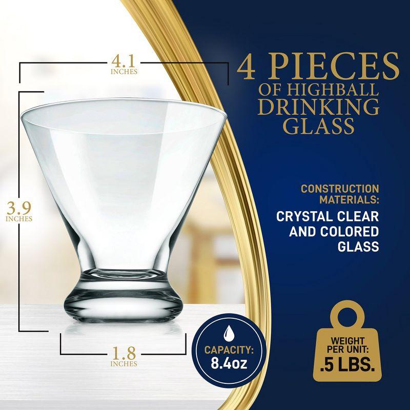 NutriChef 4 Pcs. of Crystal-Clear Whiskey Glasses - Ultra Clear, Elegant Clear Whiskey Glasses, Hand Blown