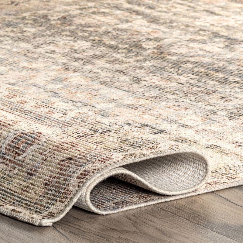 Lesley Vintage-Inspired Beige Cotton Blend 5' x 8' Area Rug