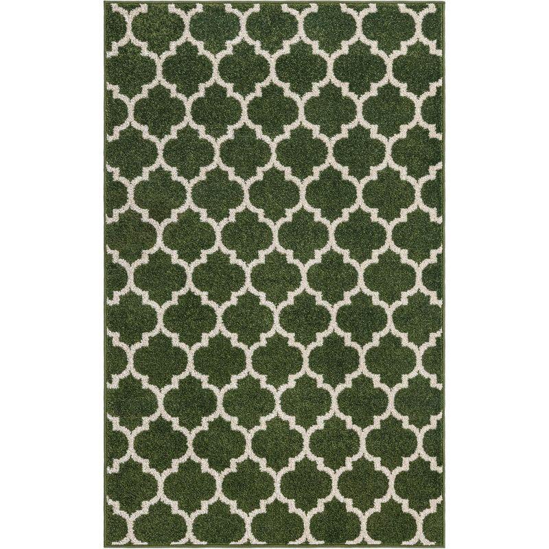 Unique Loom Trellis Collection Area Rug - Philadelphia (5' 1" x 8' Rectangle Dark Green/Beige)
