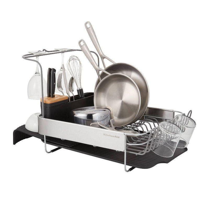 KitchenAid Expandable Dishrack Black: Freestanding Kitchen Drying Rack with Lifetime Warranty