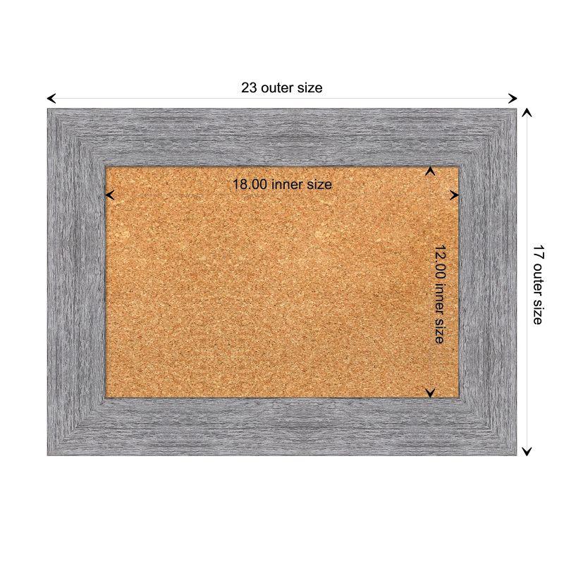 Amanti Art Natural Cork Board Framed Bark Rustic Grey Bulletin Board 23 in. x 17 in.