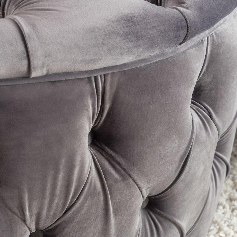 Zelfa New Velvet Ottoman Gray - Christopher Knight Home