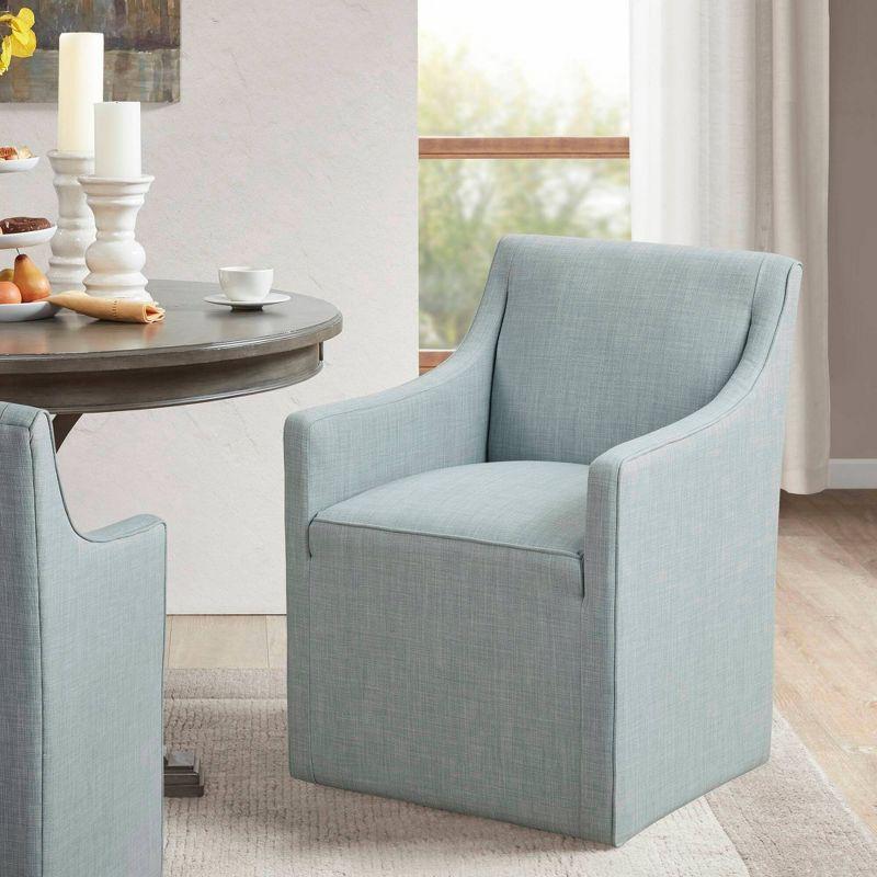 Skirted Dining Arm Chair With Casters