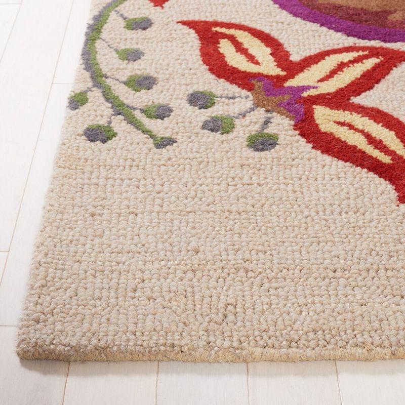 Blossom BLM680 Hand Hooked Accent Rug - Beige/Multi - 2'6"x4' - Safavieh.