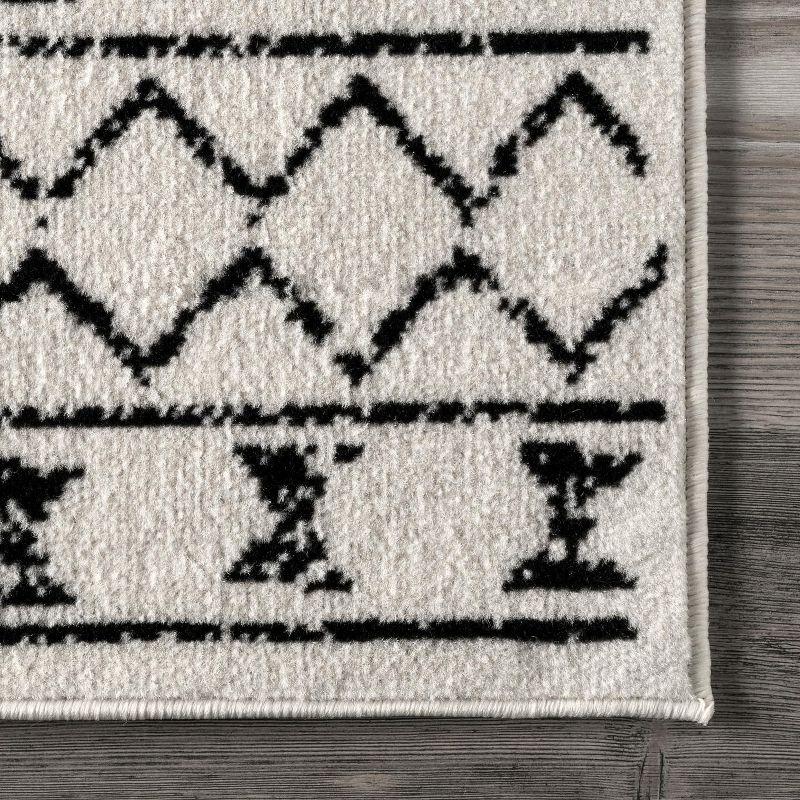 Nuloom 7x9 Noa Triabl Moroccan Indoor Area Rug, Black, Bohemian Design, Stain Resistant, BedroomLiving Room, Kitchen,