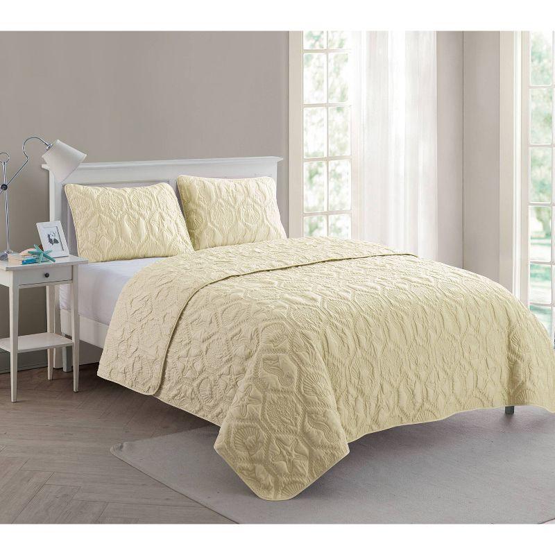 VCNY Shore 3-Piece Embossed Quilt Set