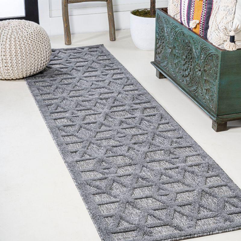 Talaia Neutral Geometric Indoor/Outdoor Area Rug - JONATHAN Y