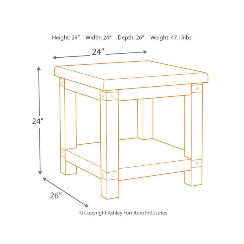 Carynhurst Rectangular End Table White - Signature Design by Ashley: Farmhouse Style, Distressed Finish, Storage Shelf