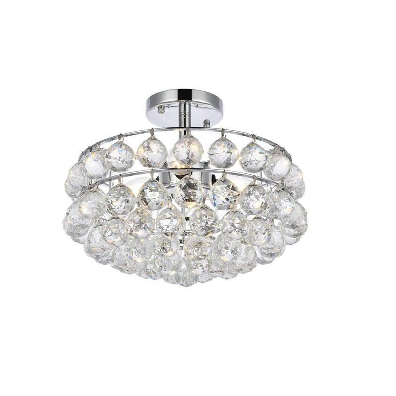 Savannah 14" Chrome Flush Mount with Crystal Accents