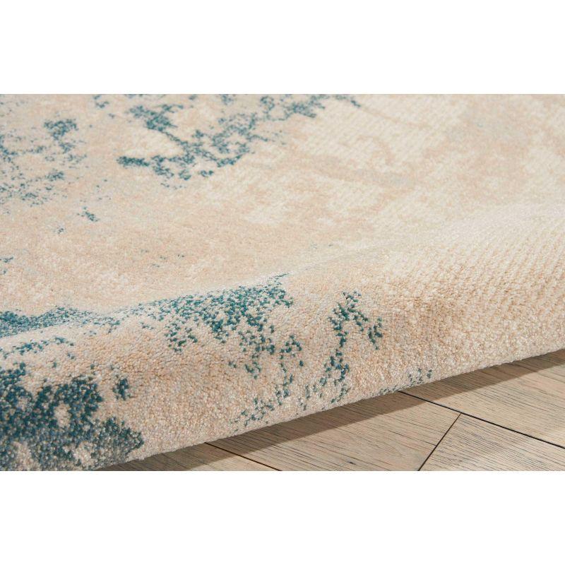 Nourison Maxell Transitional Abstract Area Rug Ivory/Teal 9'3" x 12'9"