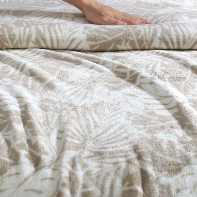 50"x70" Oversized Costa Blanca Throw Blanket Beige - Tommy Bahama: Reversible, Modern Fleece for All Ages