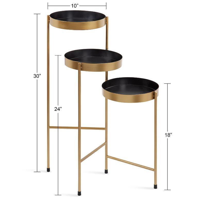 Finn Black and Gold Metal Tri-Level Plant Stand