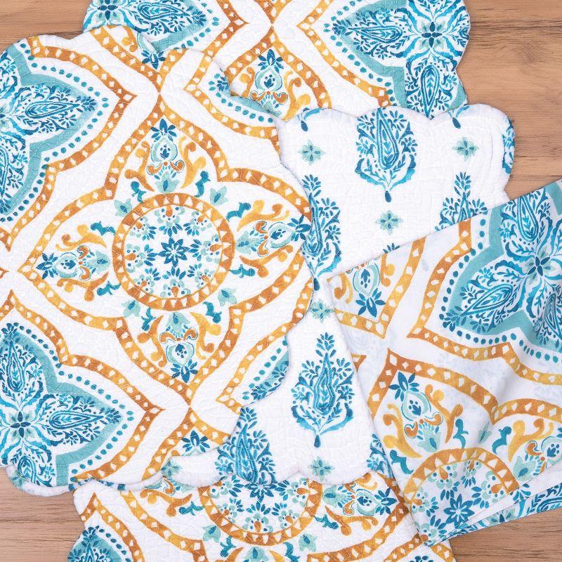 Highland Dunes Schmeling Terrace Medallion Cotton Quilted Rectangular Reversible Cotton Placemat (Set of 6)