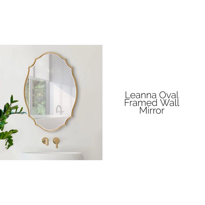 Kate and Laurel Leanna Scalloped Oval Wall Mirror, 20x42, Bronze